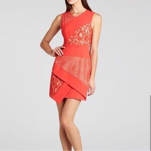 Nwt beautiful red with nude lace dress